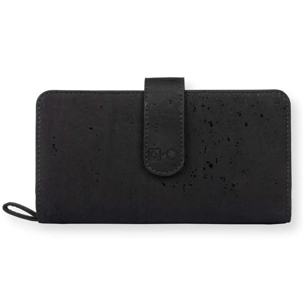 100% VEGAN – KIM CLUTCH WALLET – BLACK + MAROON