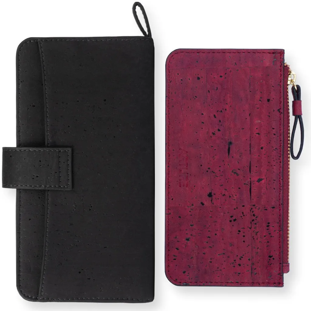 100% VEGAN – KIM CLUTCH WALLET – BLACK + MAROON