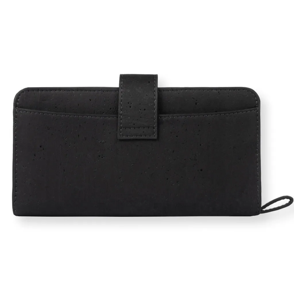 100% VEGAN – KIM CLUTCH WALLET – BLACK + MAROON