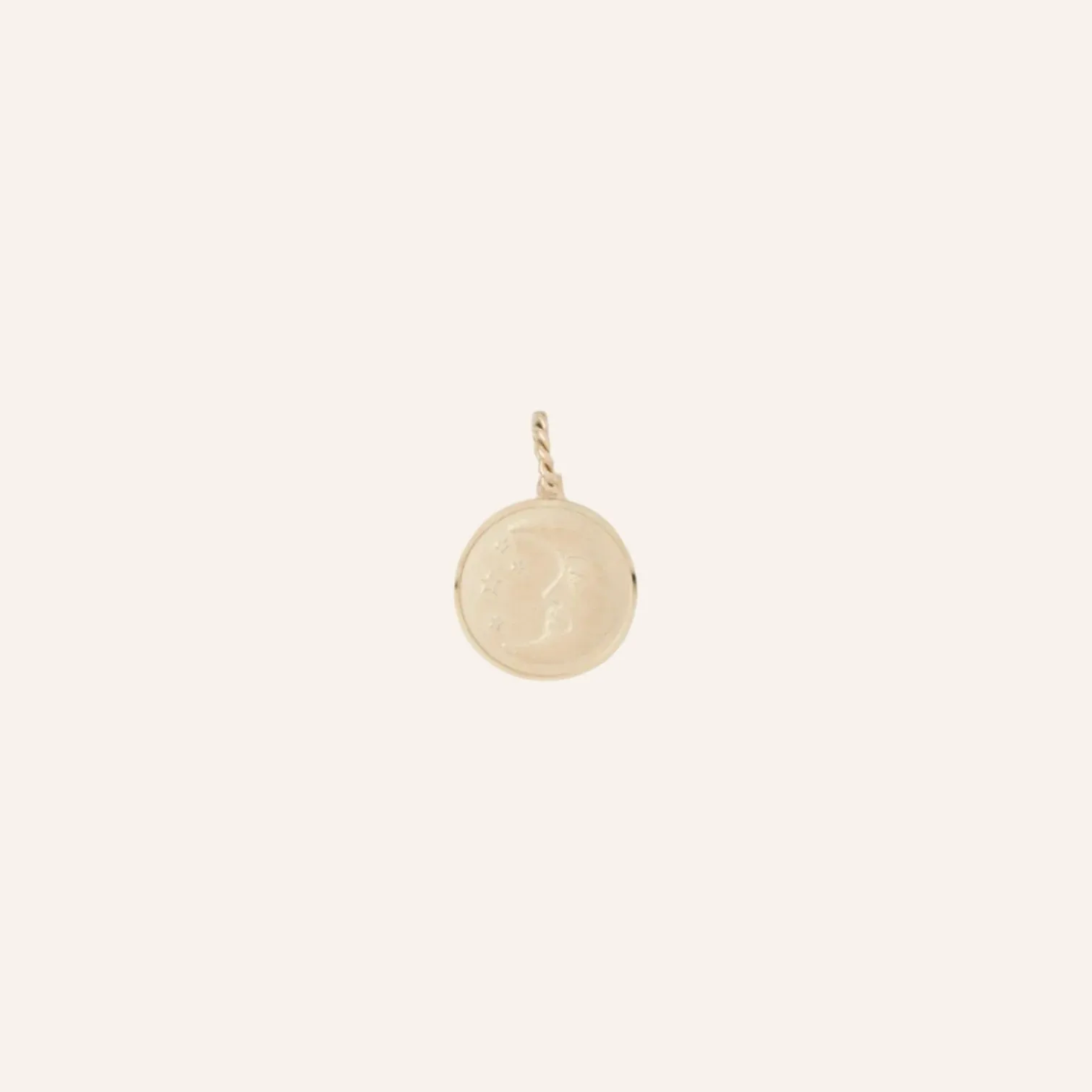 14K Gold Celestial Disc Charm