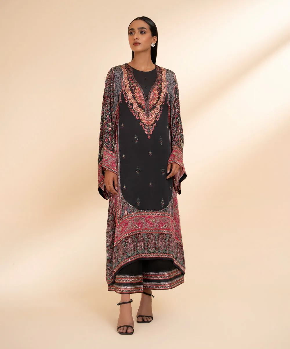 2 Piece - Printed Silk Suit