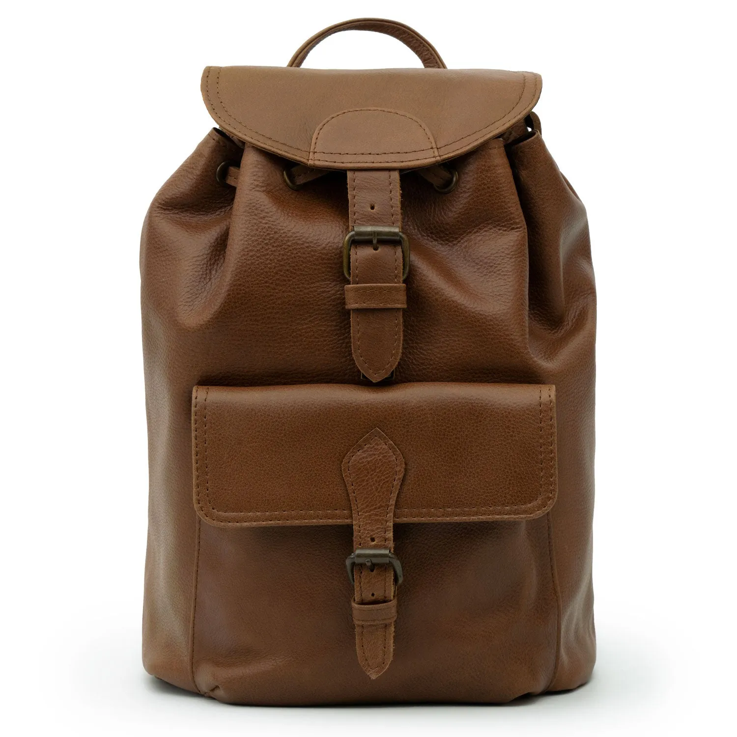 Alex: Tan Leather Backpack