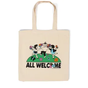 ALL WELCOME GARDEN CANVAS TOTEBAG NATURAL | Bodega