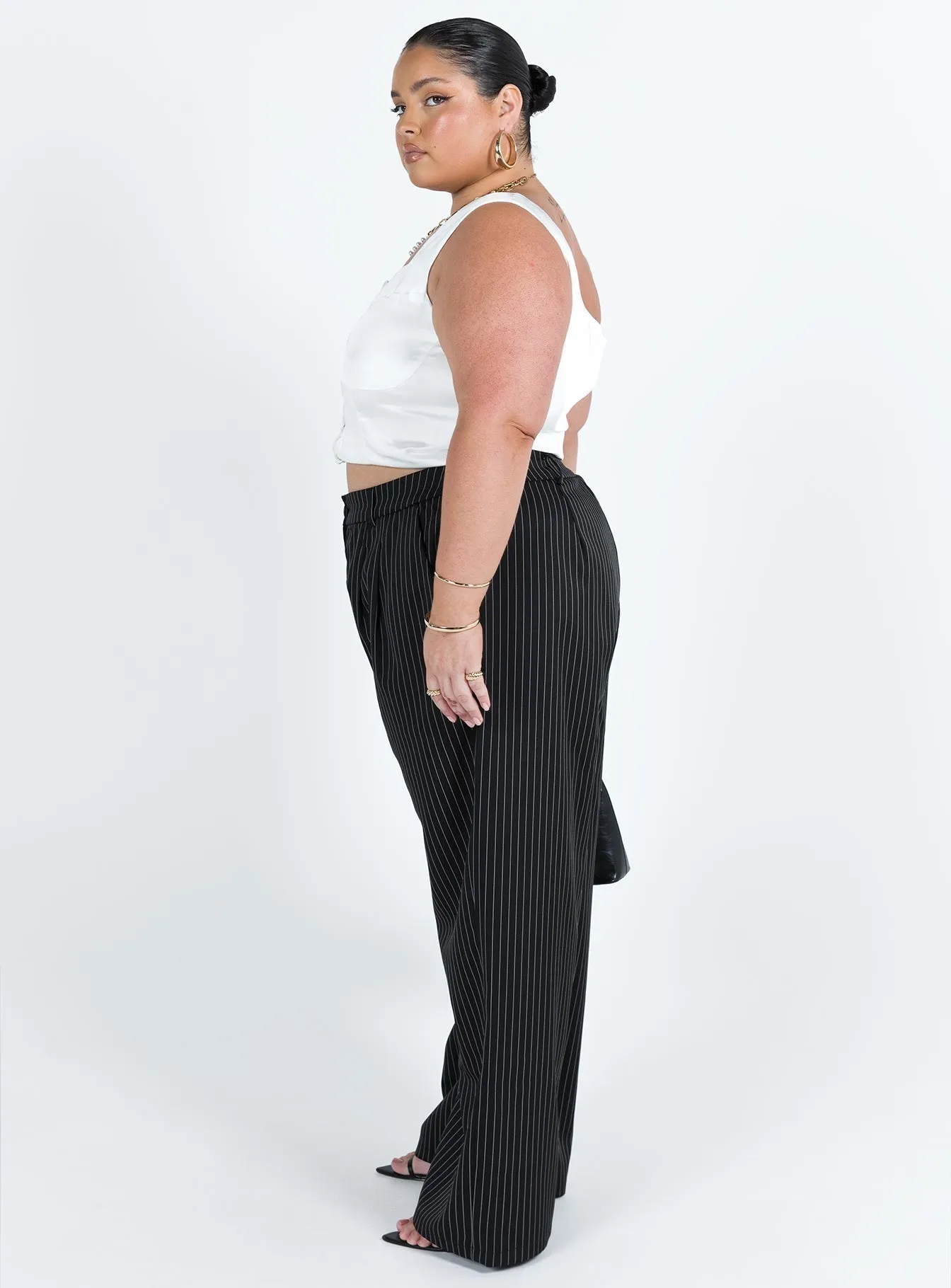 Archer Pants Pinstripe Black Curve