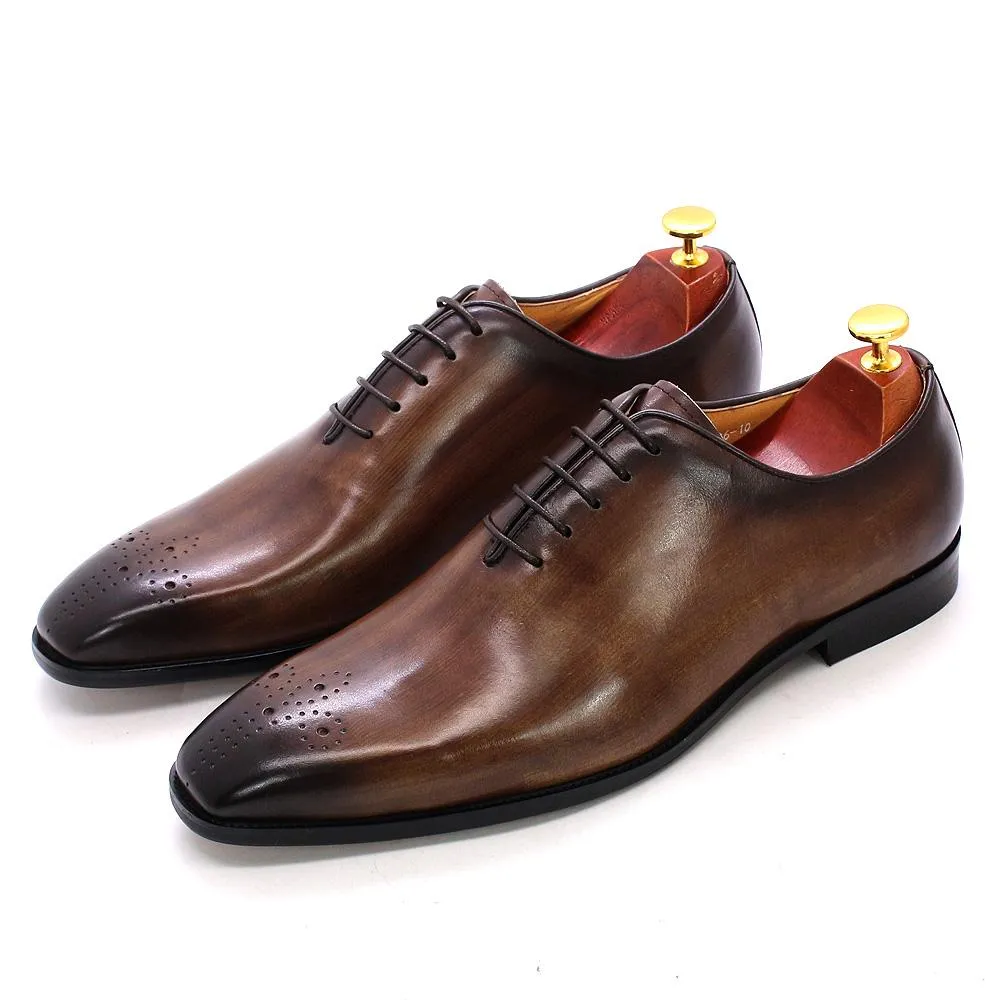 Big Size 6-13 Whole Cut Formal Genuine Leather Oxford Shoes for Men