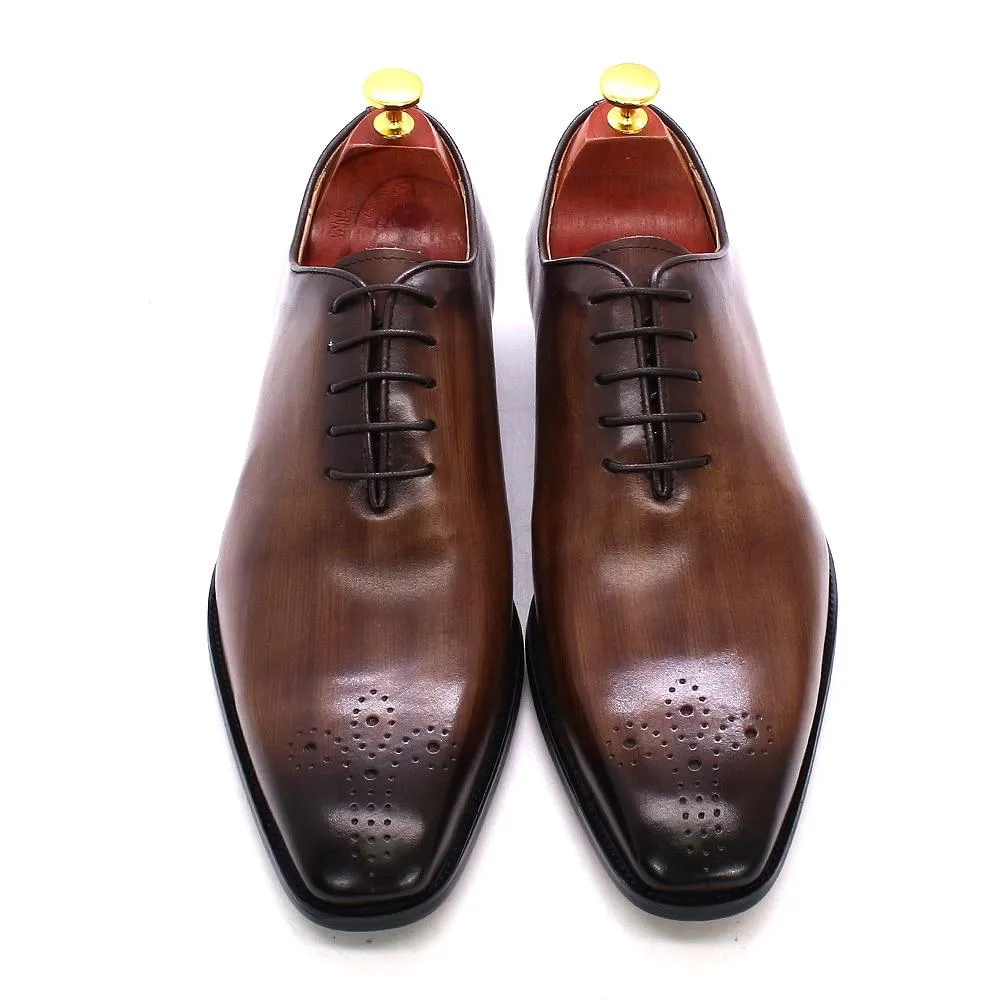 Big Size 6-13 Whole Cut Formal Genuine Leather Oxford Shoes for Men