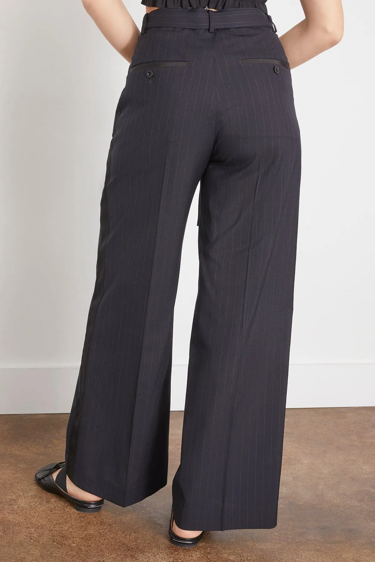 Chalk Stripe Pants in Navy