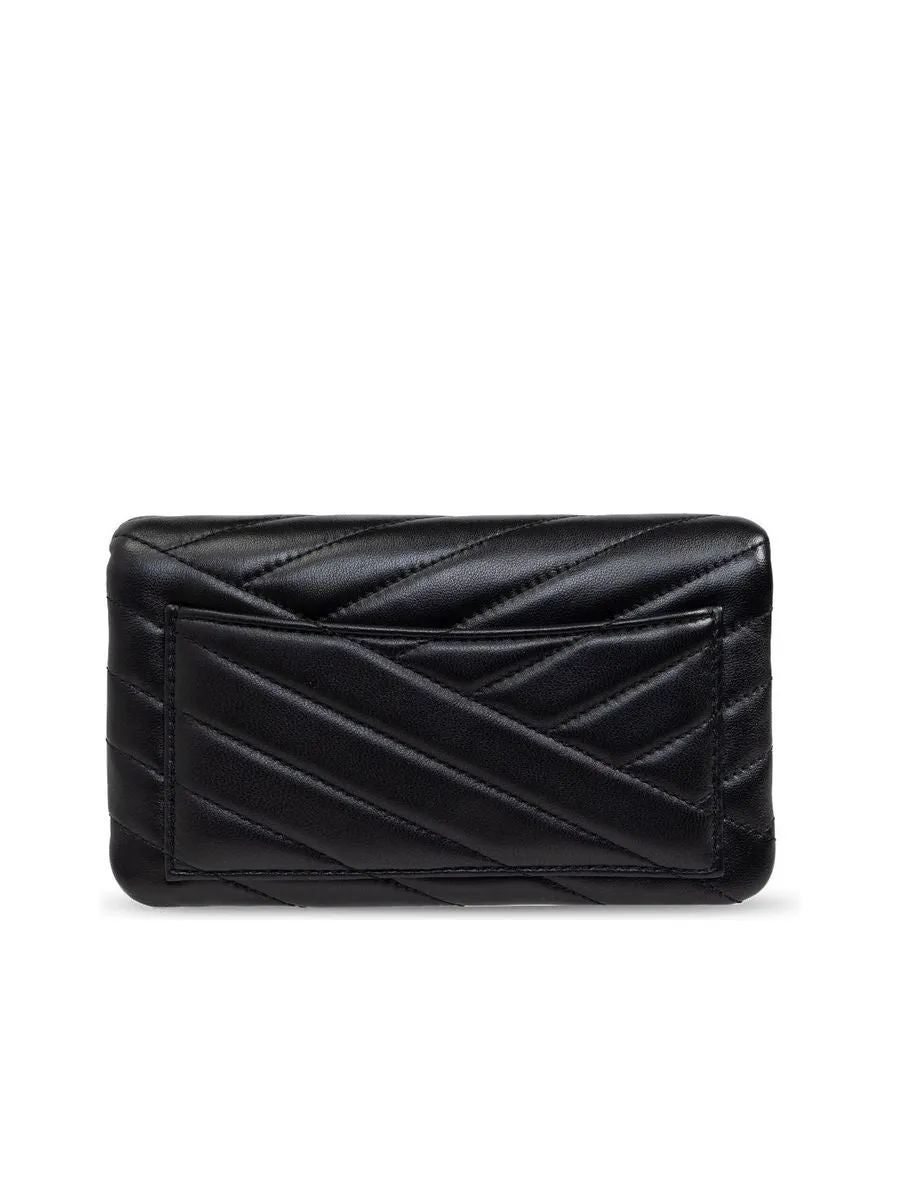 Chevron Quilted Logo Clutch