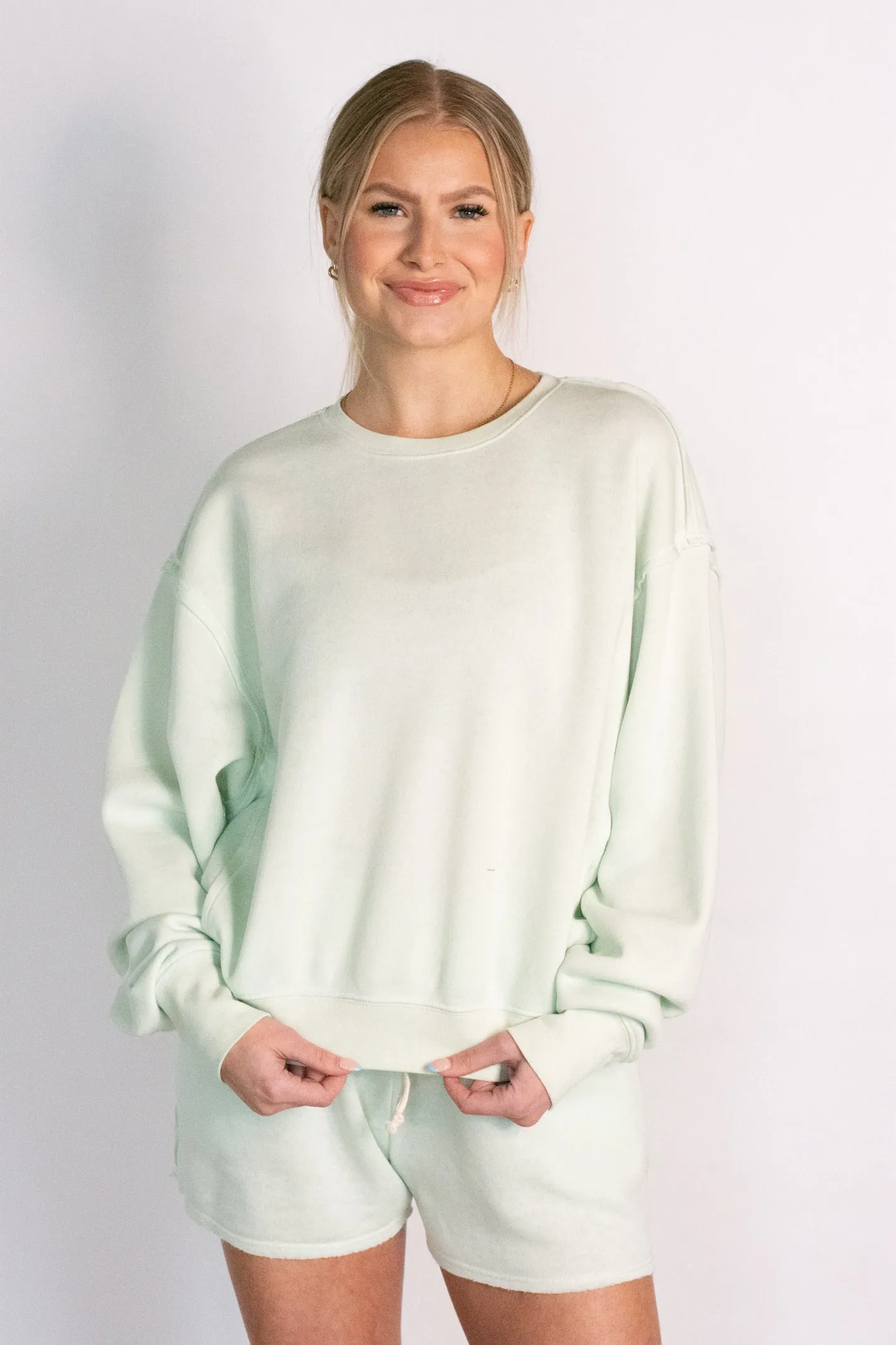 Comfy Perfection Mint Sweatshirt Top