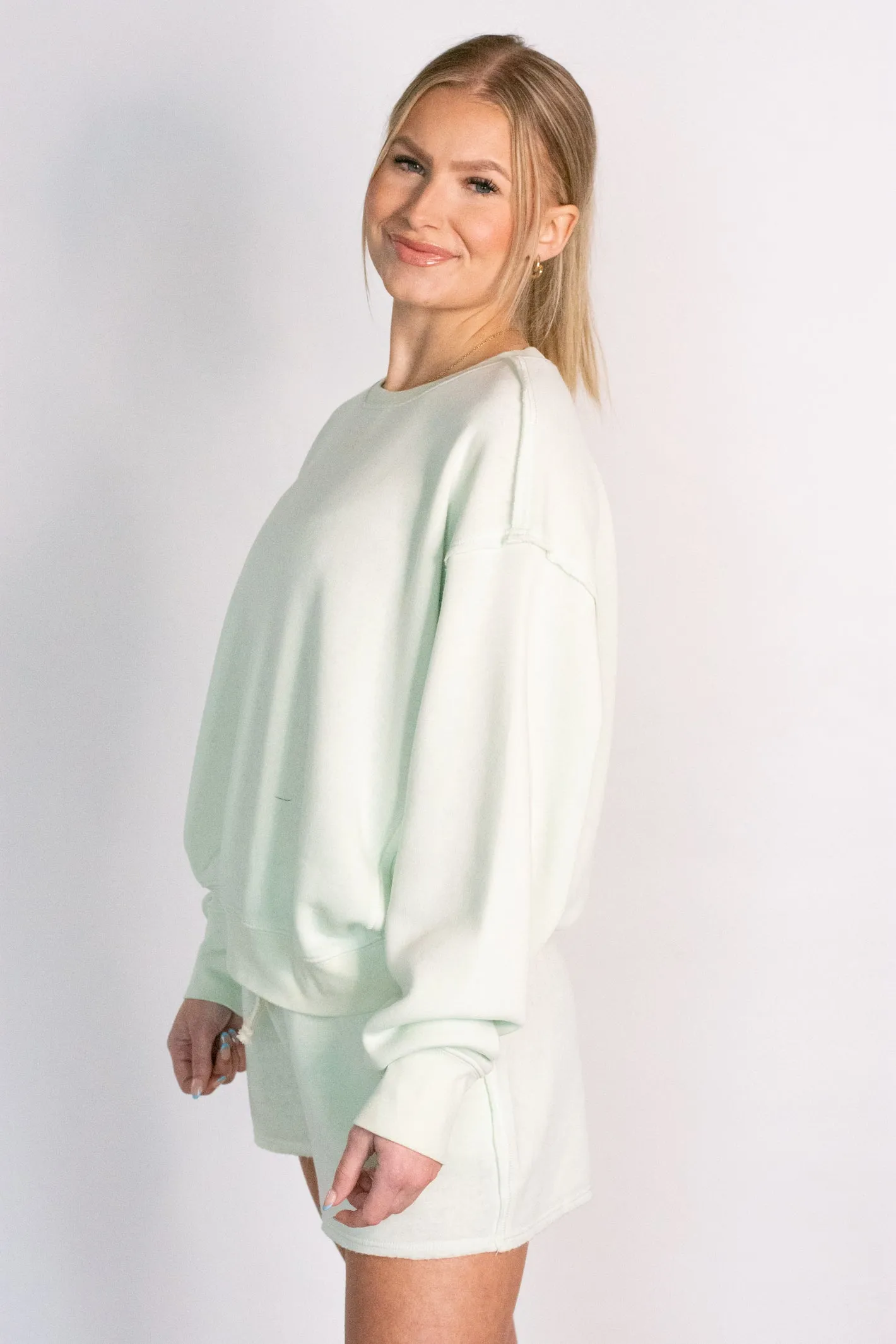 Comfy Perfection Mint Sweatshirt Top