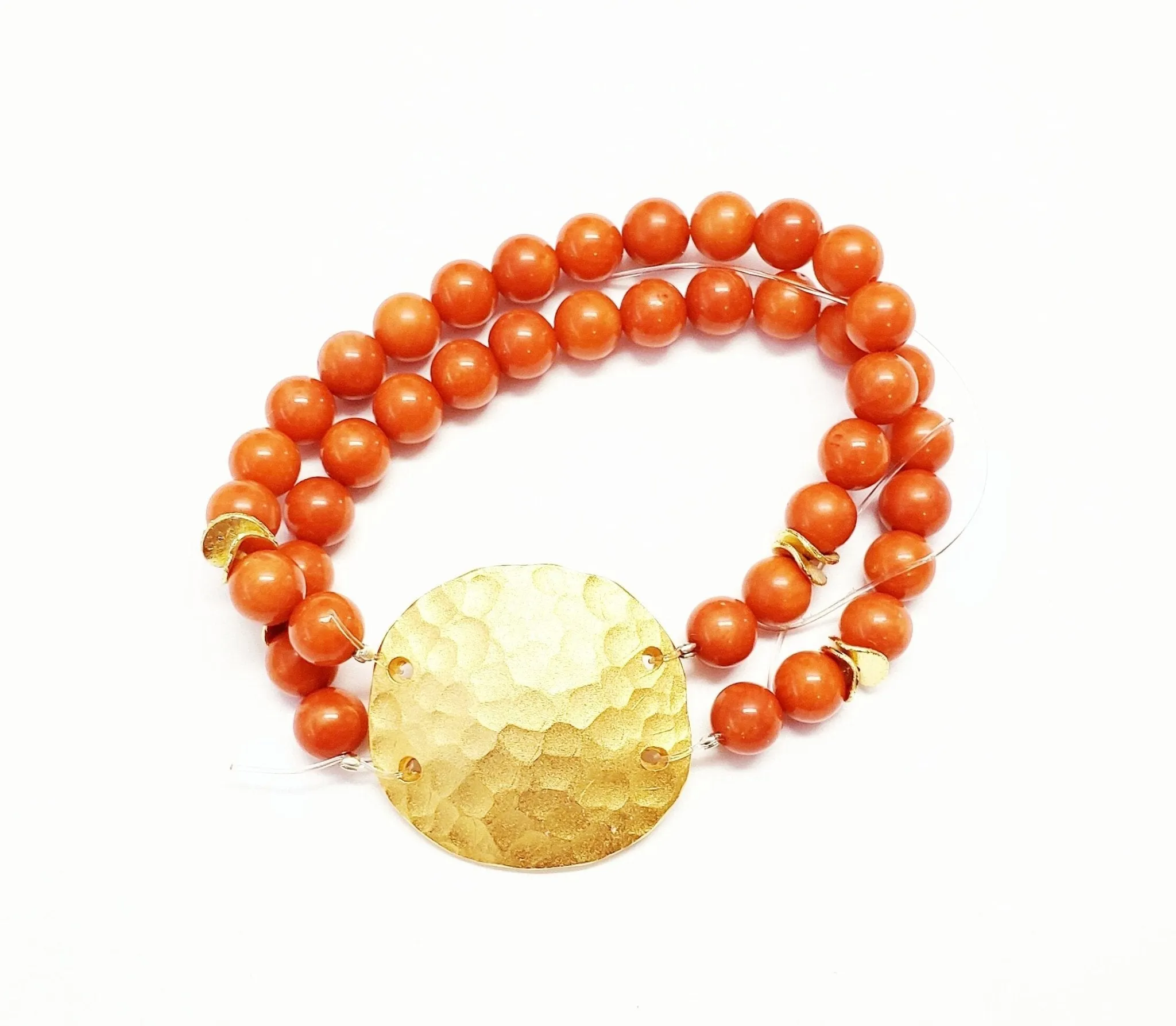 Coral Disc Bracelet