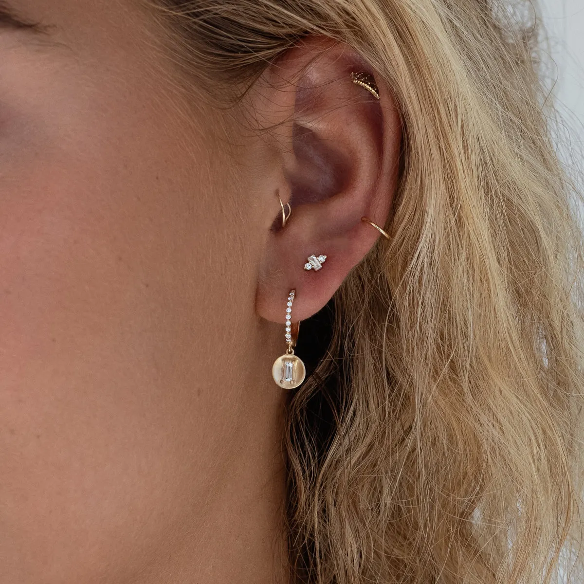 Diamond Disc Earrings