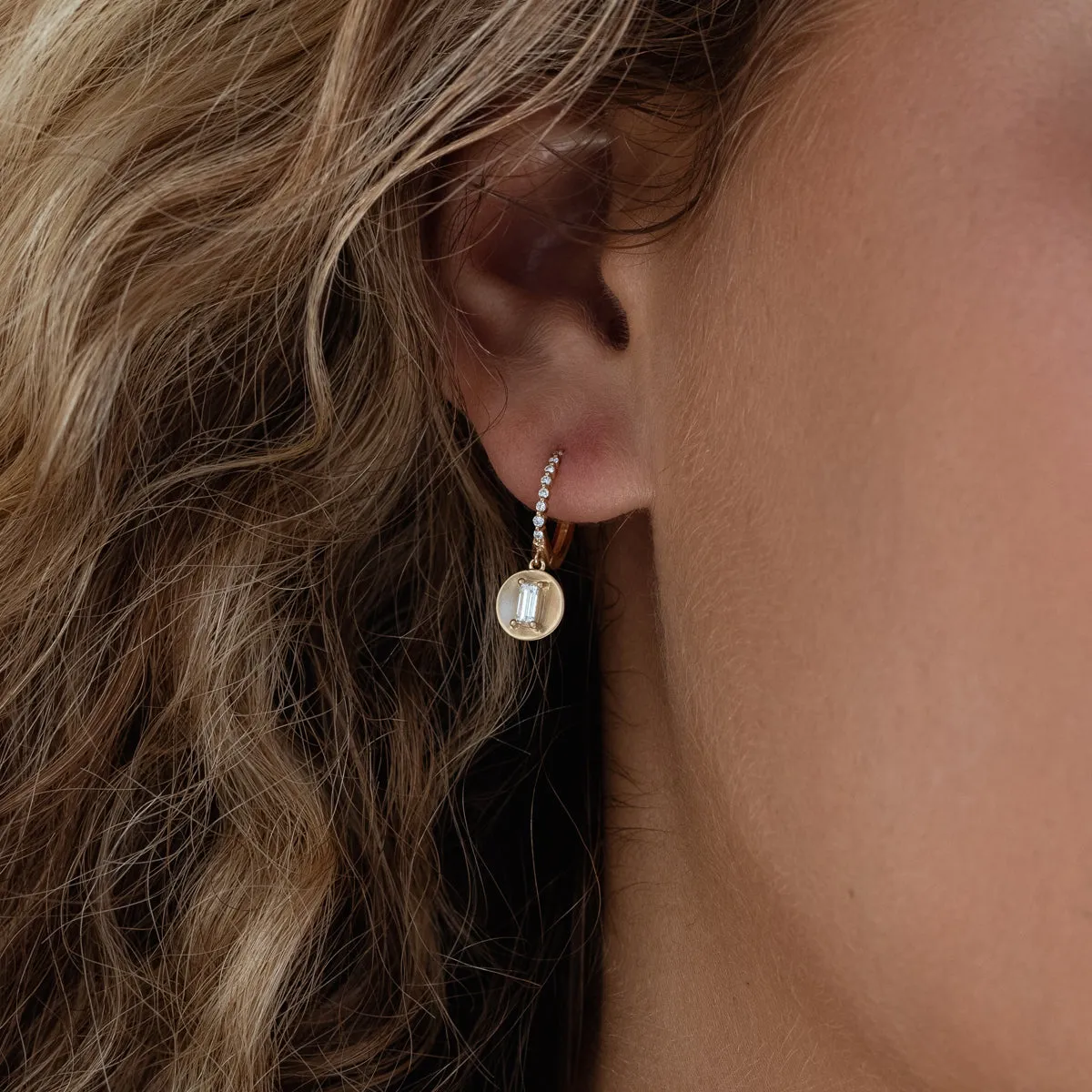 Diamond Disc Earrings