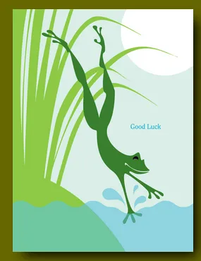 Diving Fron Good Luck Card