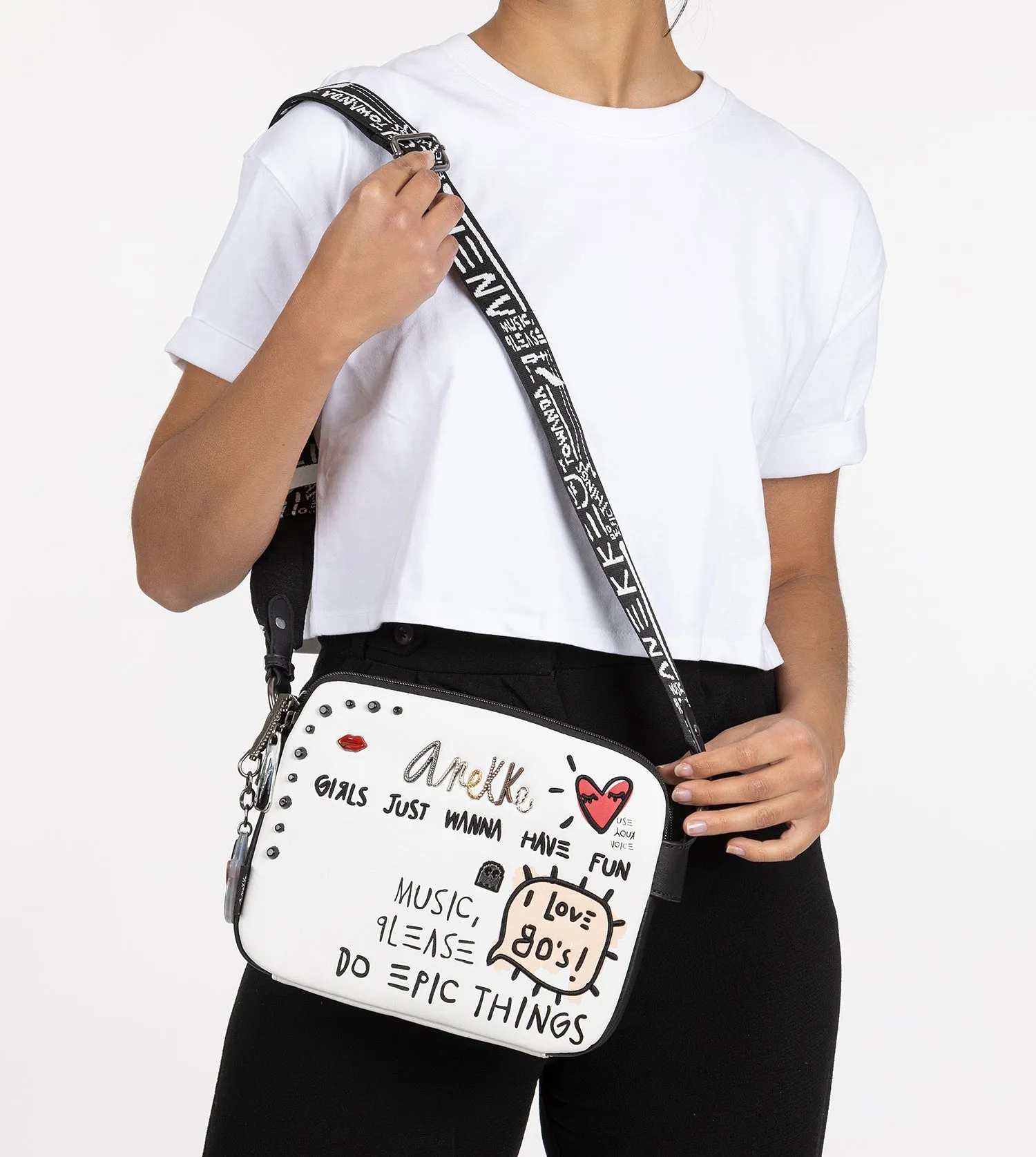 Energy rectangular white crossbody bag