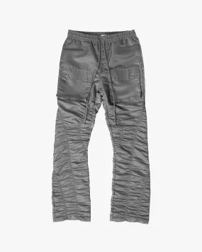 EPTM RUCHED FLARE PANTS-CHARCOAL