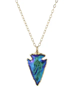 Galactic Blue Arrowhead Necklace