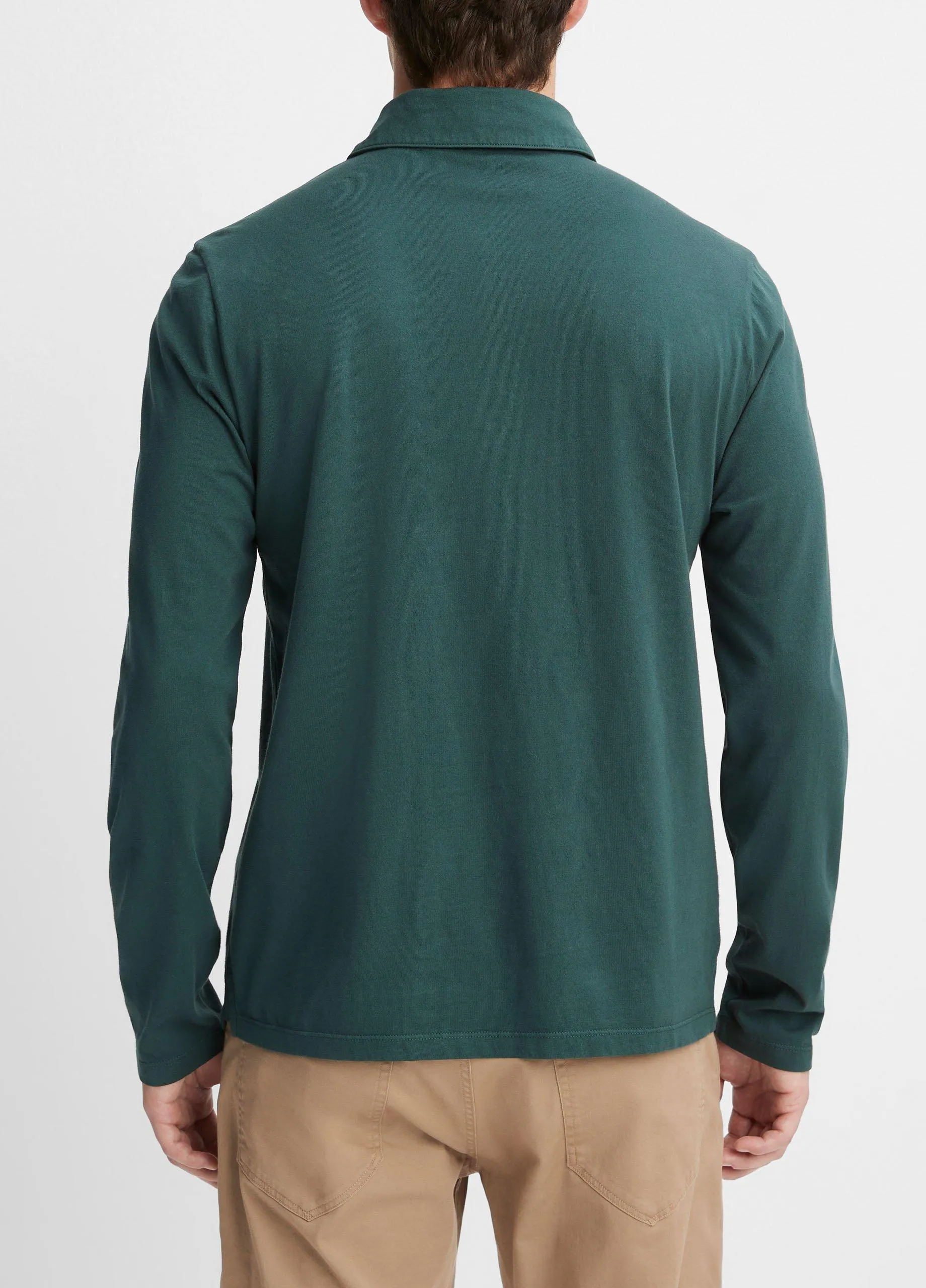 Garment Dye Long-Sleeve Polo Shirt