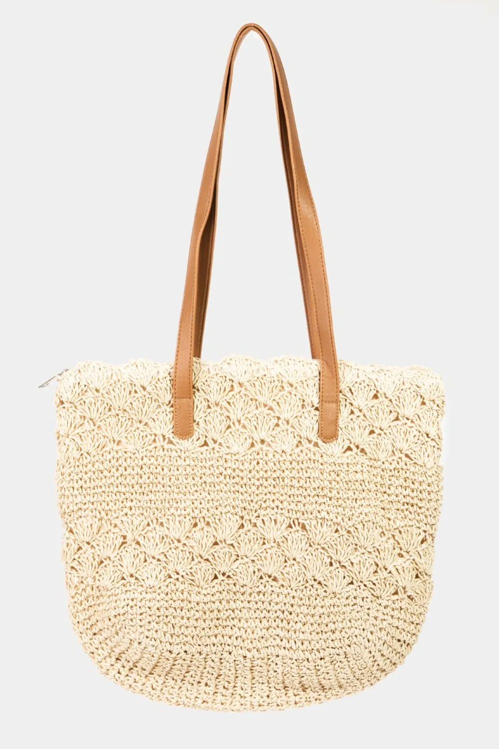 Ginger Straw Braided Tote Bag