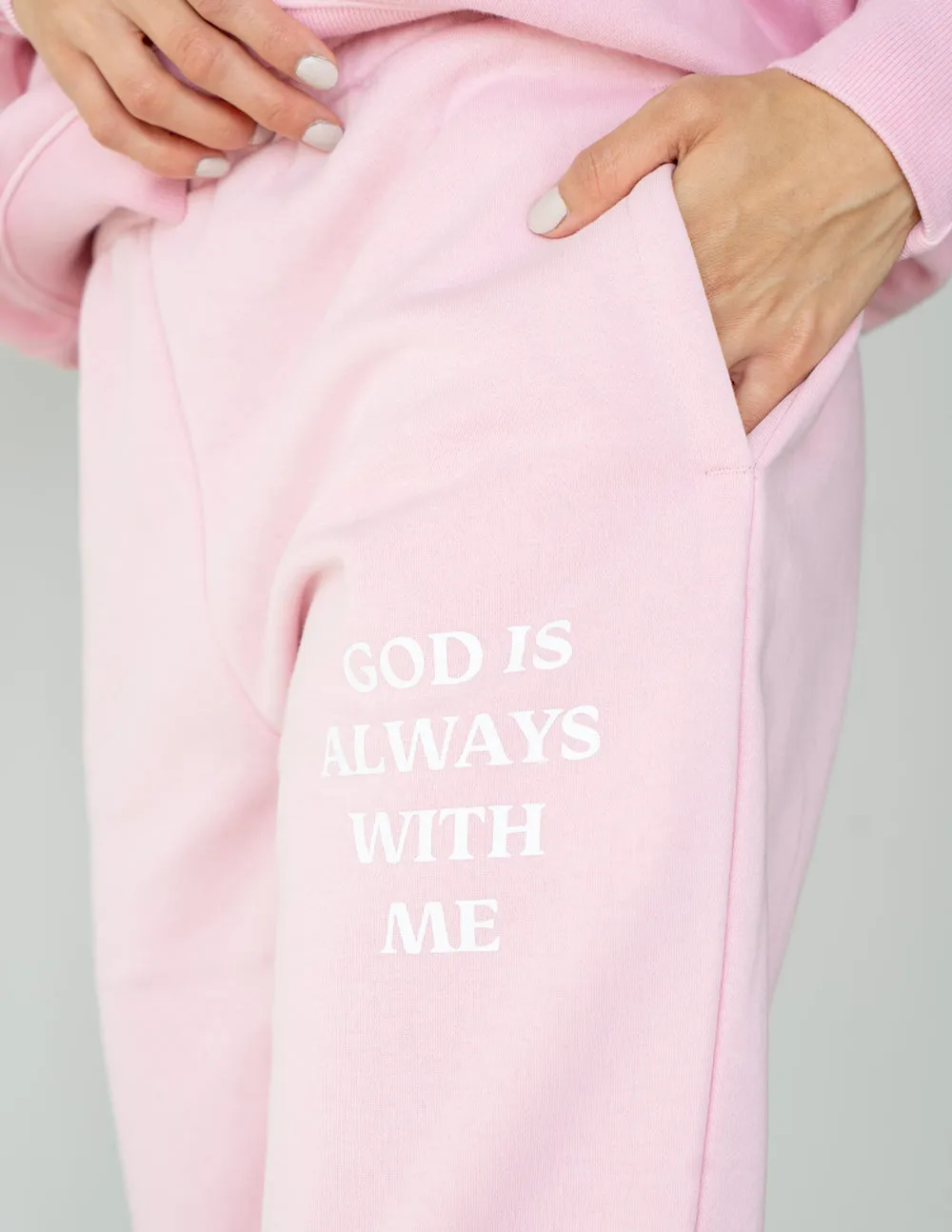 God Is Always With Me Pink Unisex Sweatpant