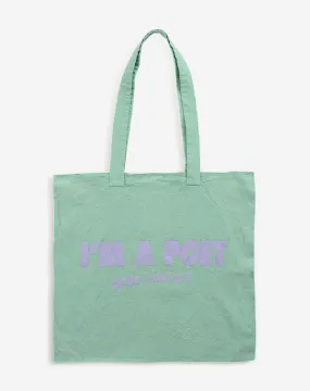 I'M A POET GREEN TOTEBAG