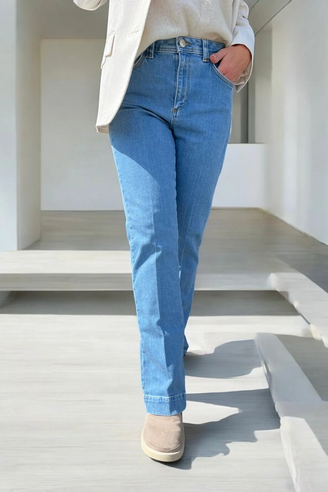 Jessica Kyoto Flare Jeans | Light Blue | Jeans fra Mos Mosh