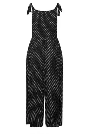 LIMITED COLLECTION Curve Black Polka Dot Culotte Dungarees