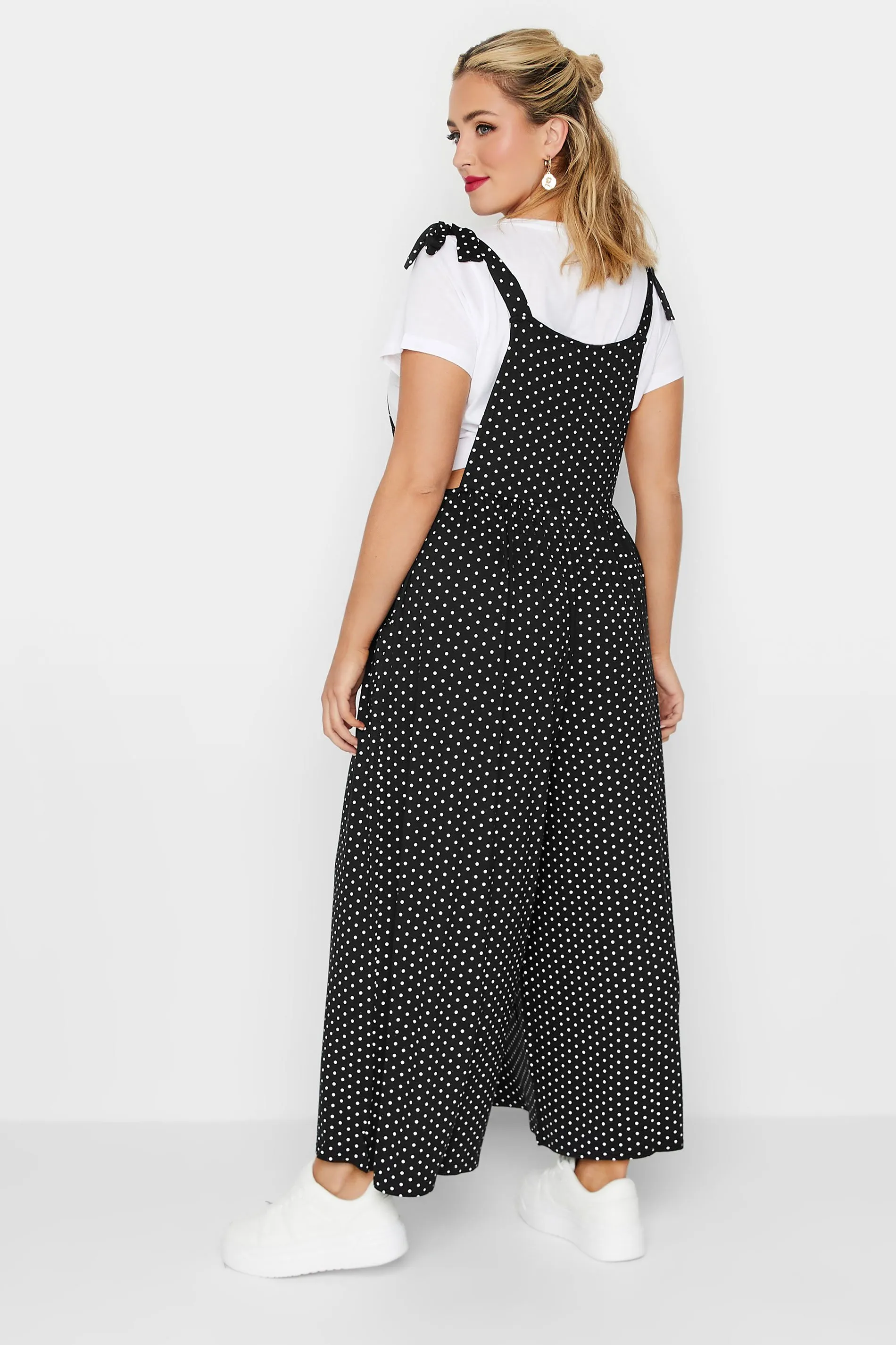 LIMITED COLLECTION Curve Black Polka Dot Culotte Dungarees