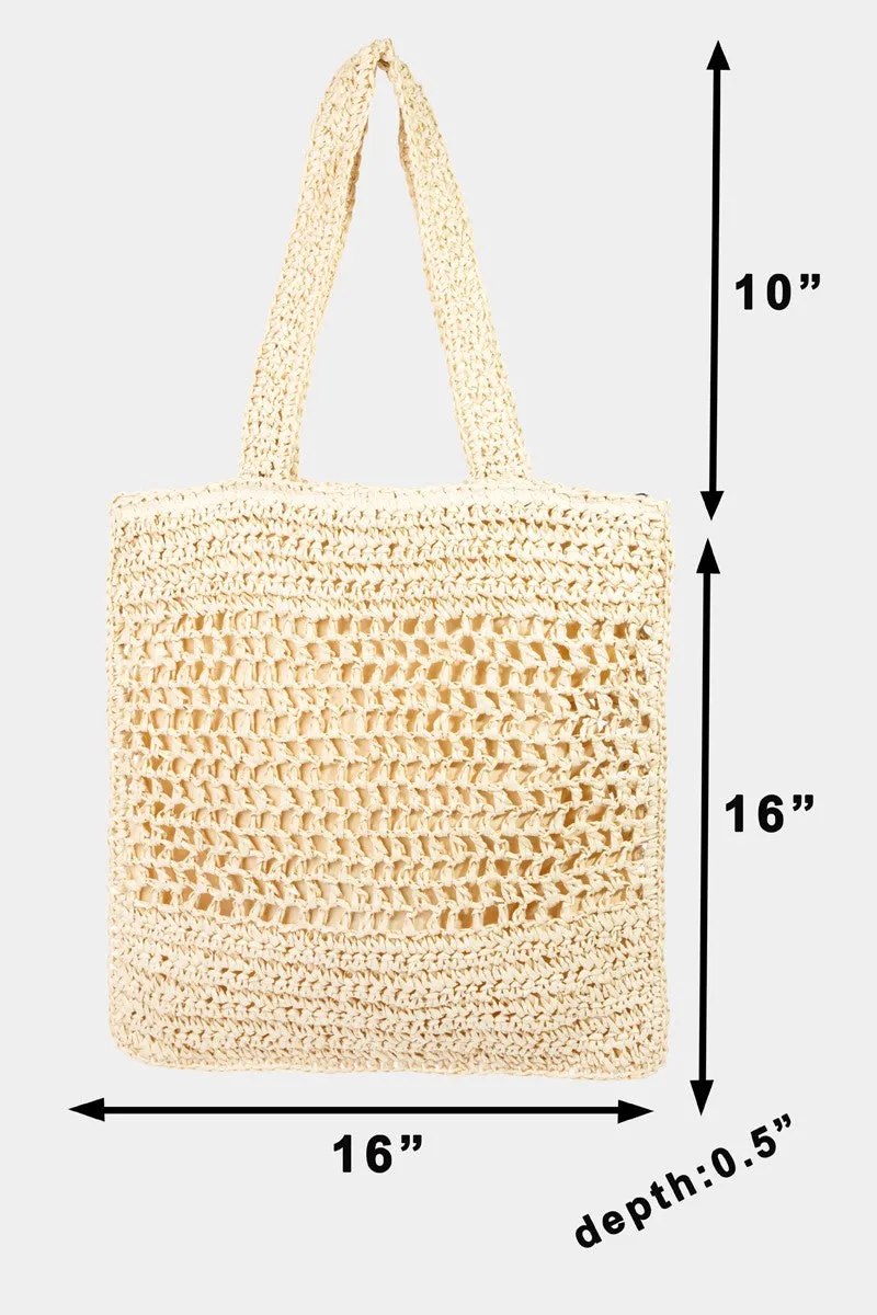 Lizzy Straw-Paper Crochet Tote Bag