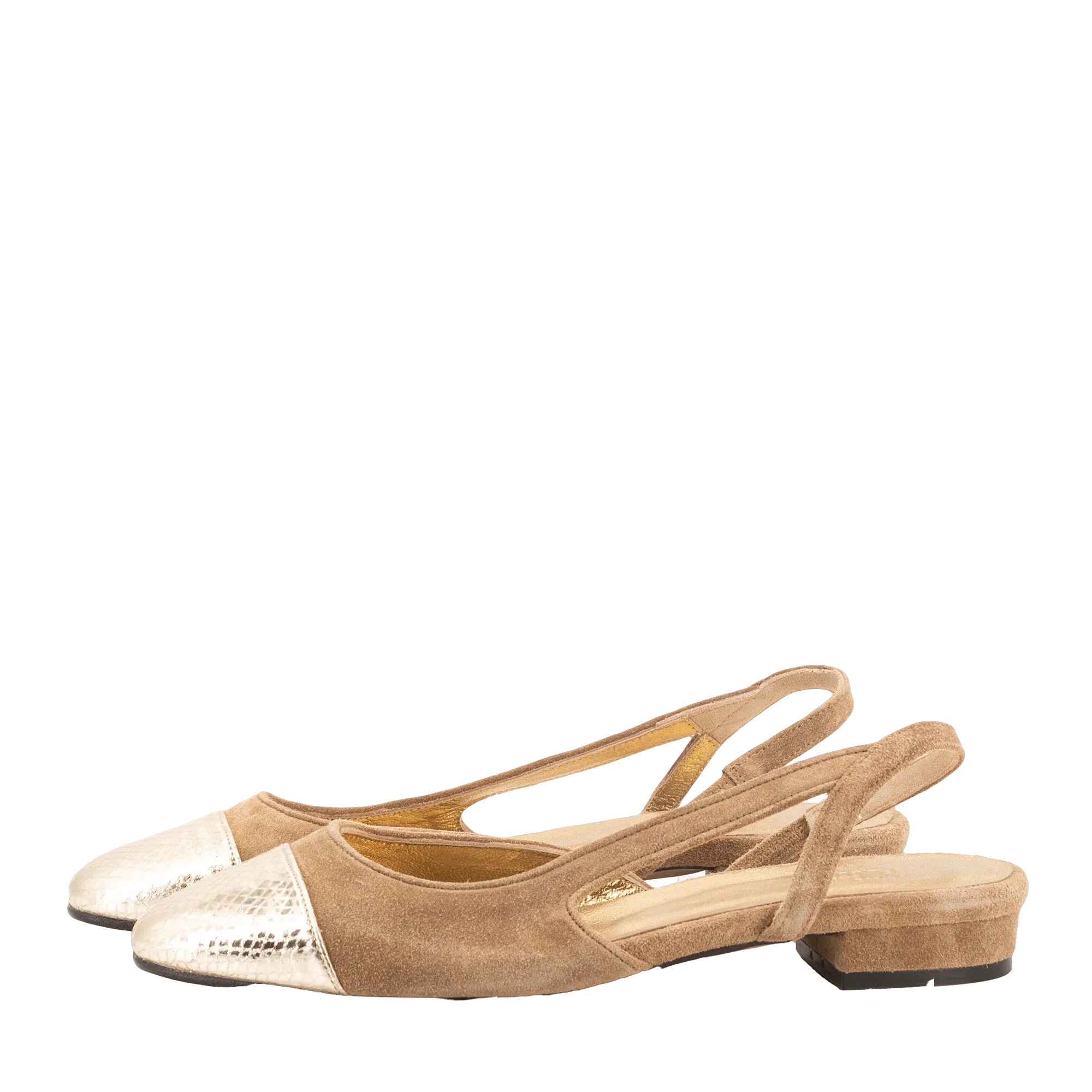 LUISA BROWN SUEDE BALLERINAS