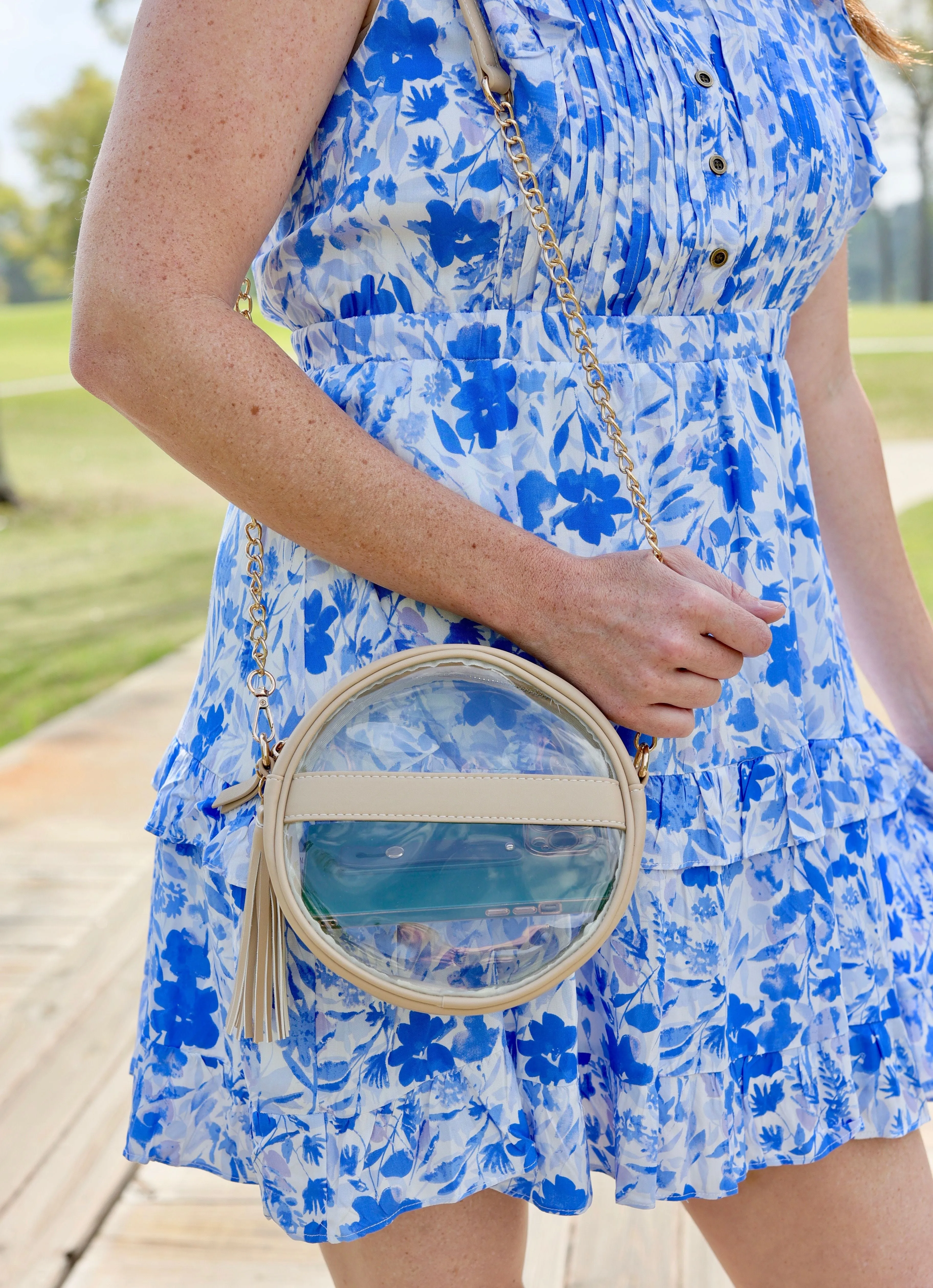 Madison Clear Crossbody Nude