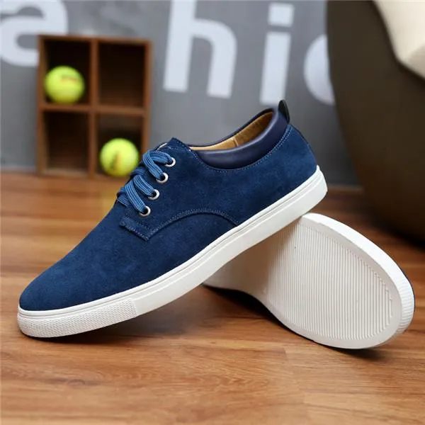 Men's Autumn and Winter Leather Suede Breathable Casual Canvas Shoes