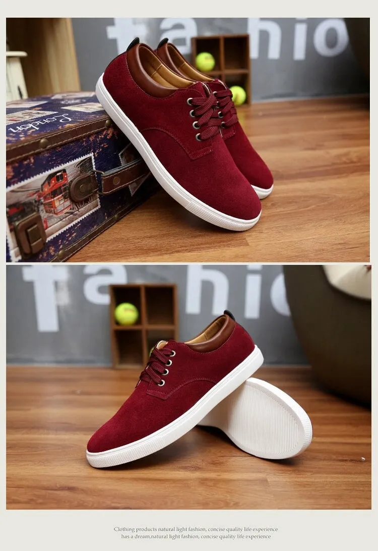 Men's Autumn and Winter Leather Suede Breathable Casual Canvas Shoes