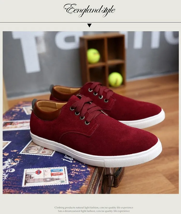 Men's Autumn and Winter Leather Suede Breathable Casual Canvas Shoes