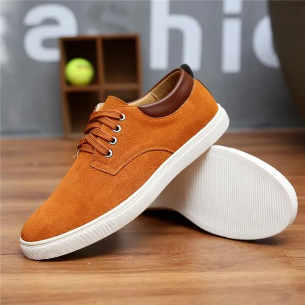 Men's Autumn and Winter Leather Suede Breathable Casual Canvas Shoes