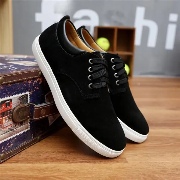 Men's Autumn and Winter Leather Suede Breathable Casual Canvas Shoes