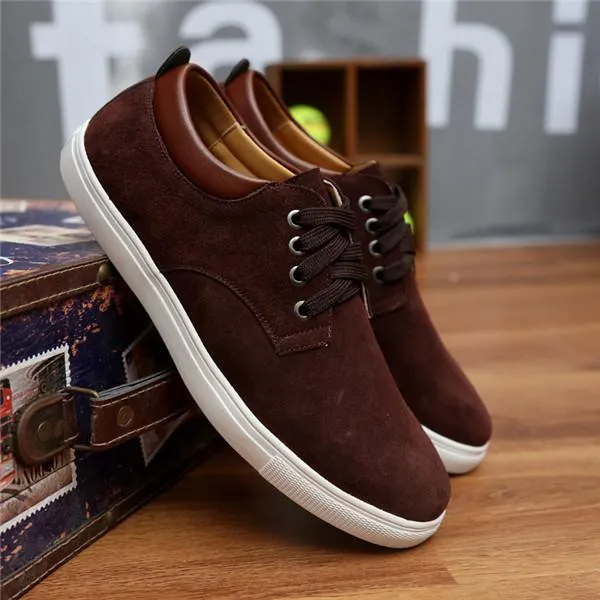 Men's Autumn and Winter Leather Suede Breathable Casual Canvas Shoes