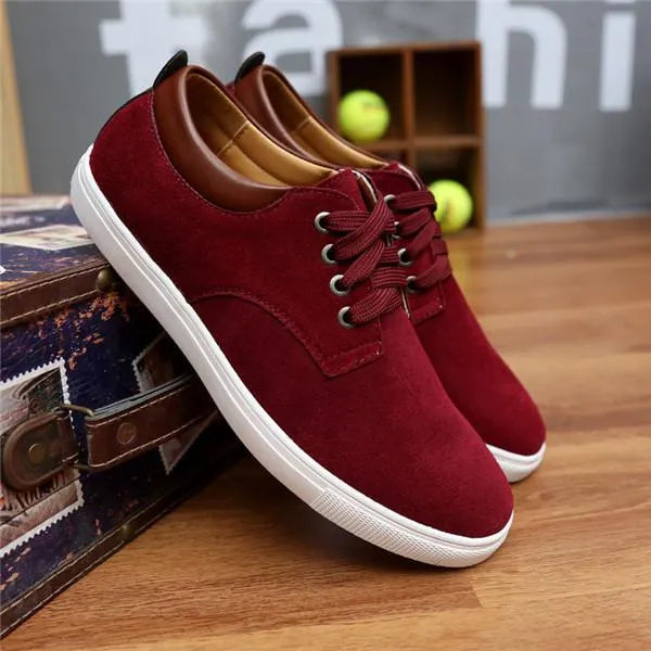 Men's Autumn and Winter Leather Suede Breathable Casual Canvas Shoes