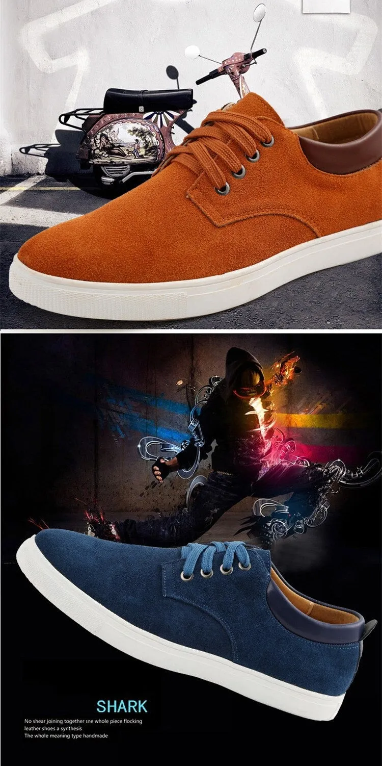 Men's Autumn and Winter Leather Suede Breathable Casual Canvas Shoes