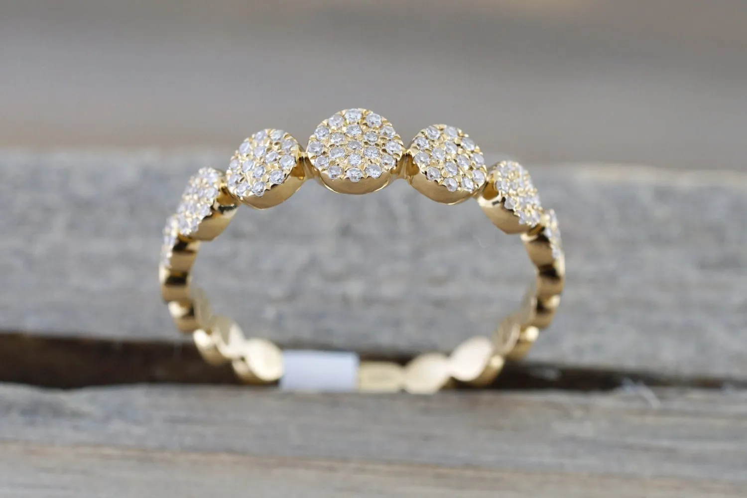 Micro Pave Round Circle Disc Diamond Ring