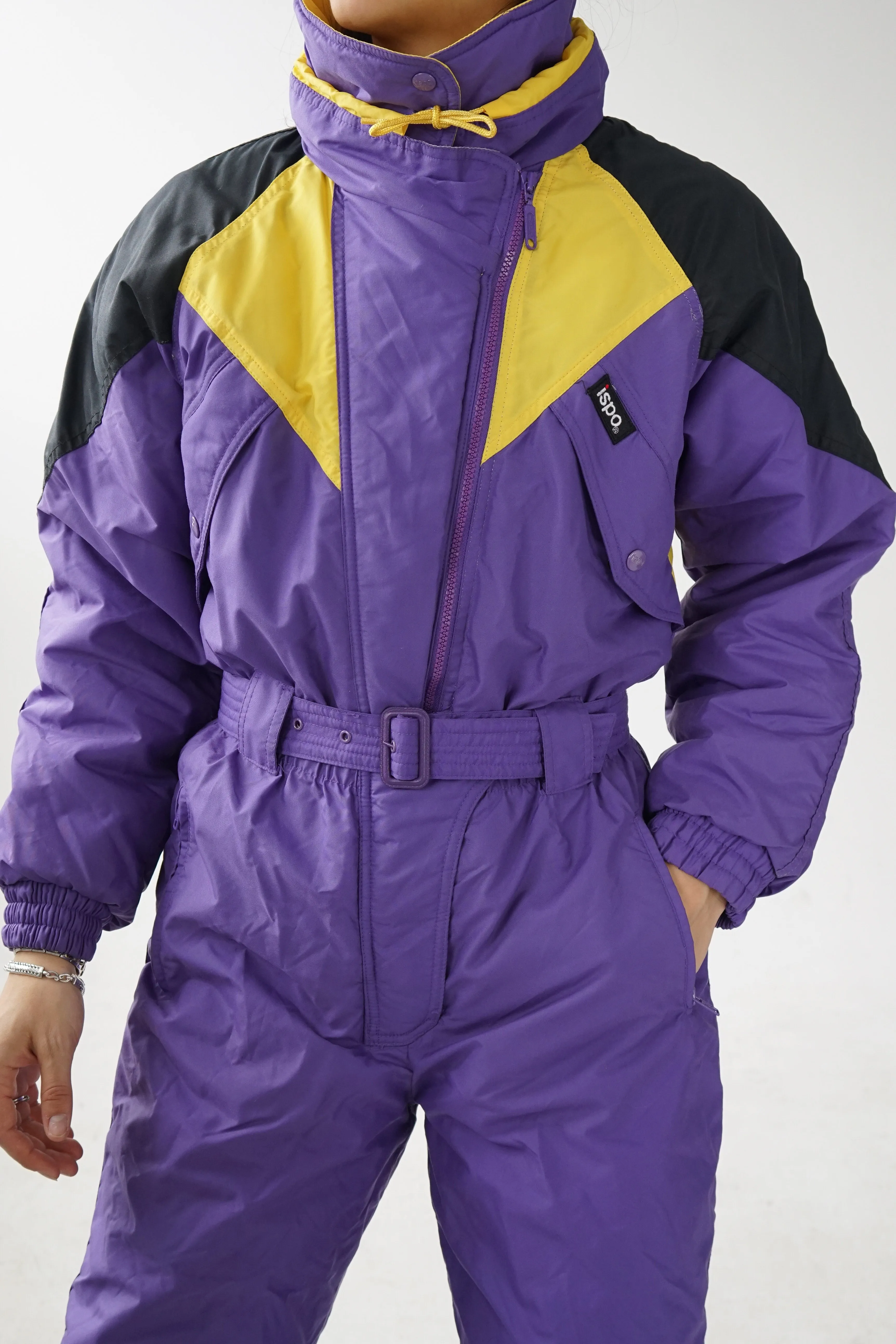 One piece ski suit Ispo, snow suit retro unisexe taille M