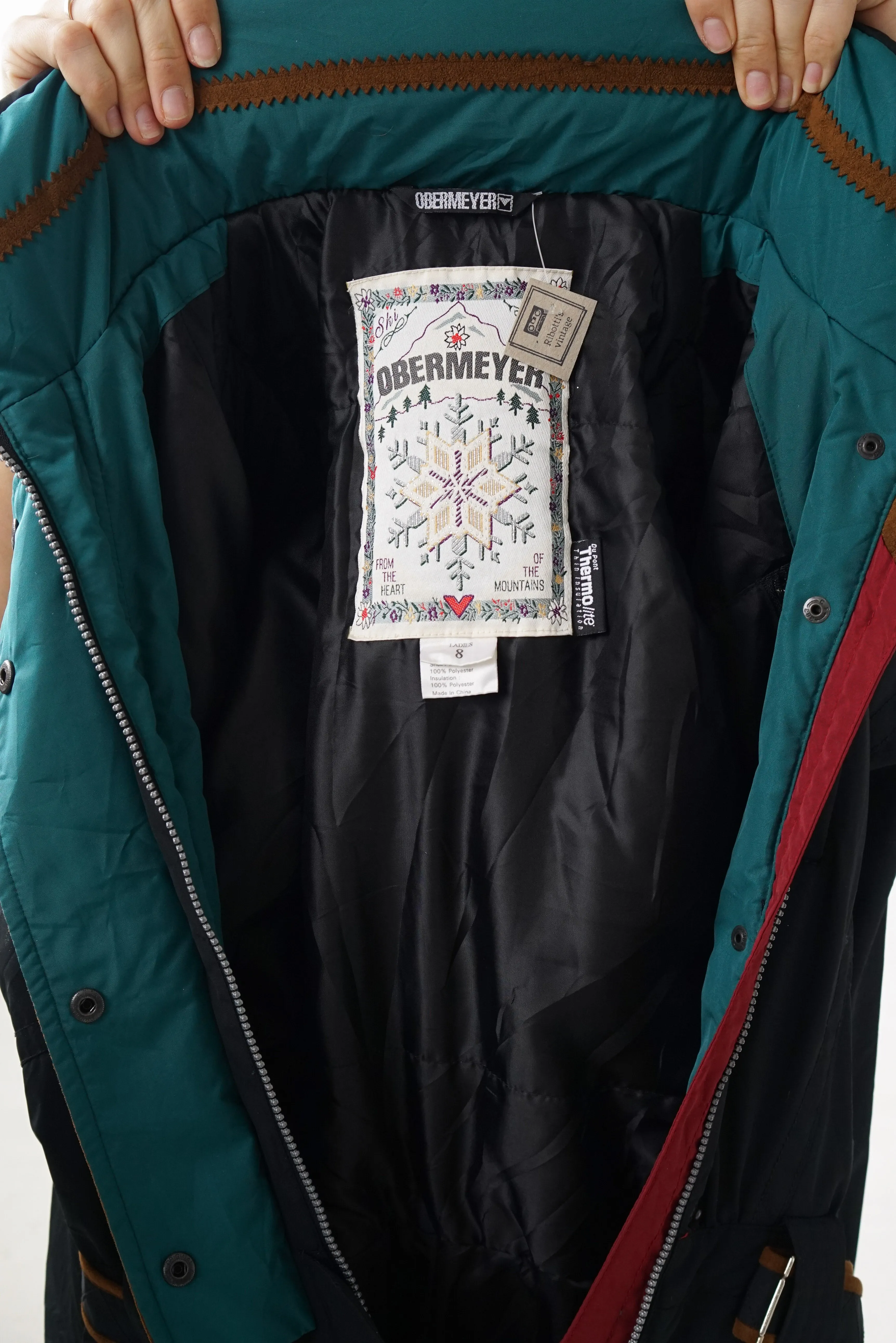 One piece ski suit Obermeyer, snow suit vintage pour femme taille 8 (S)