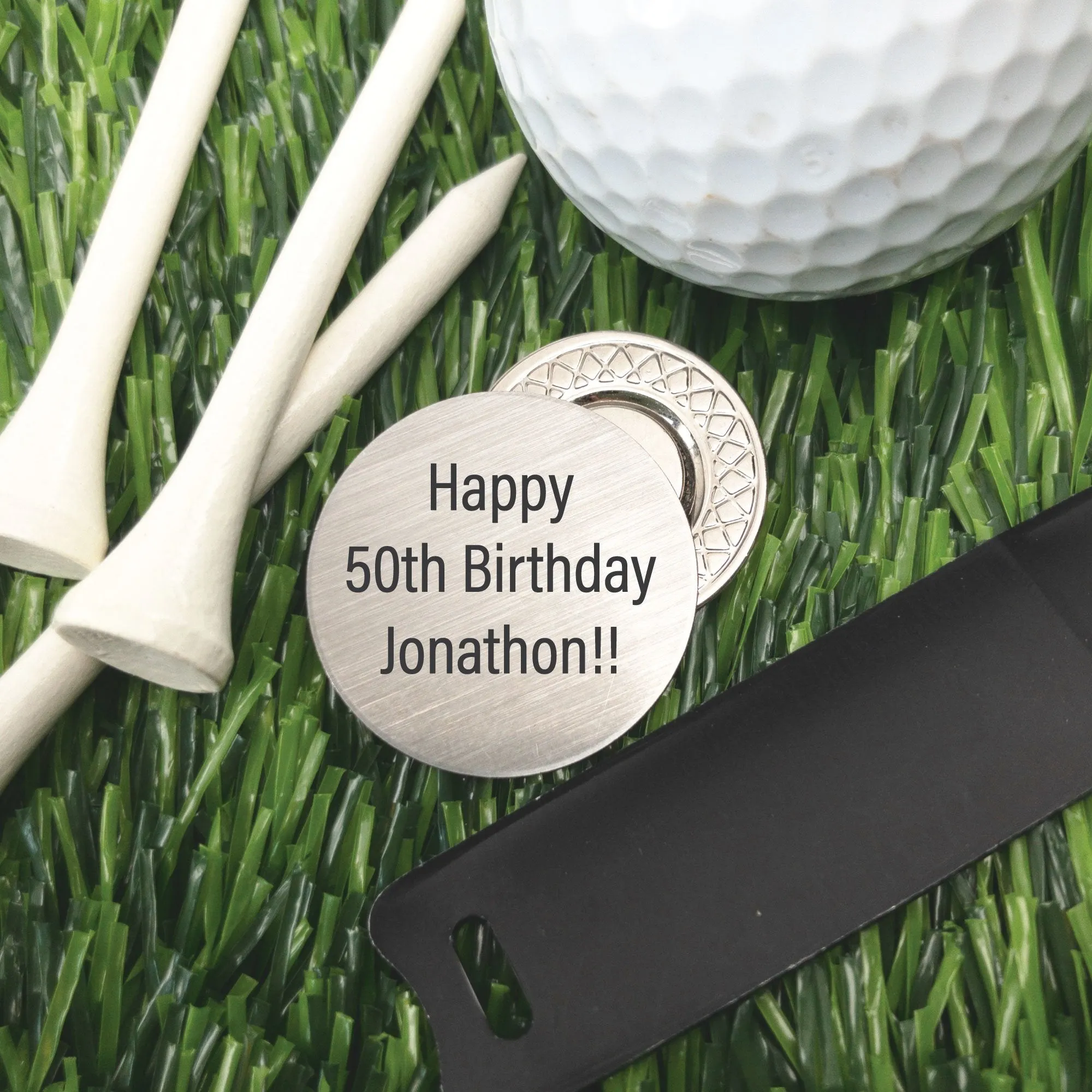 Personalized Golf Ball Marker & Hat Clip - Fathers Day Golf Gift