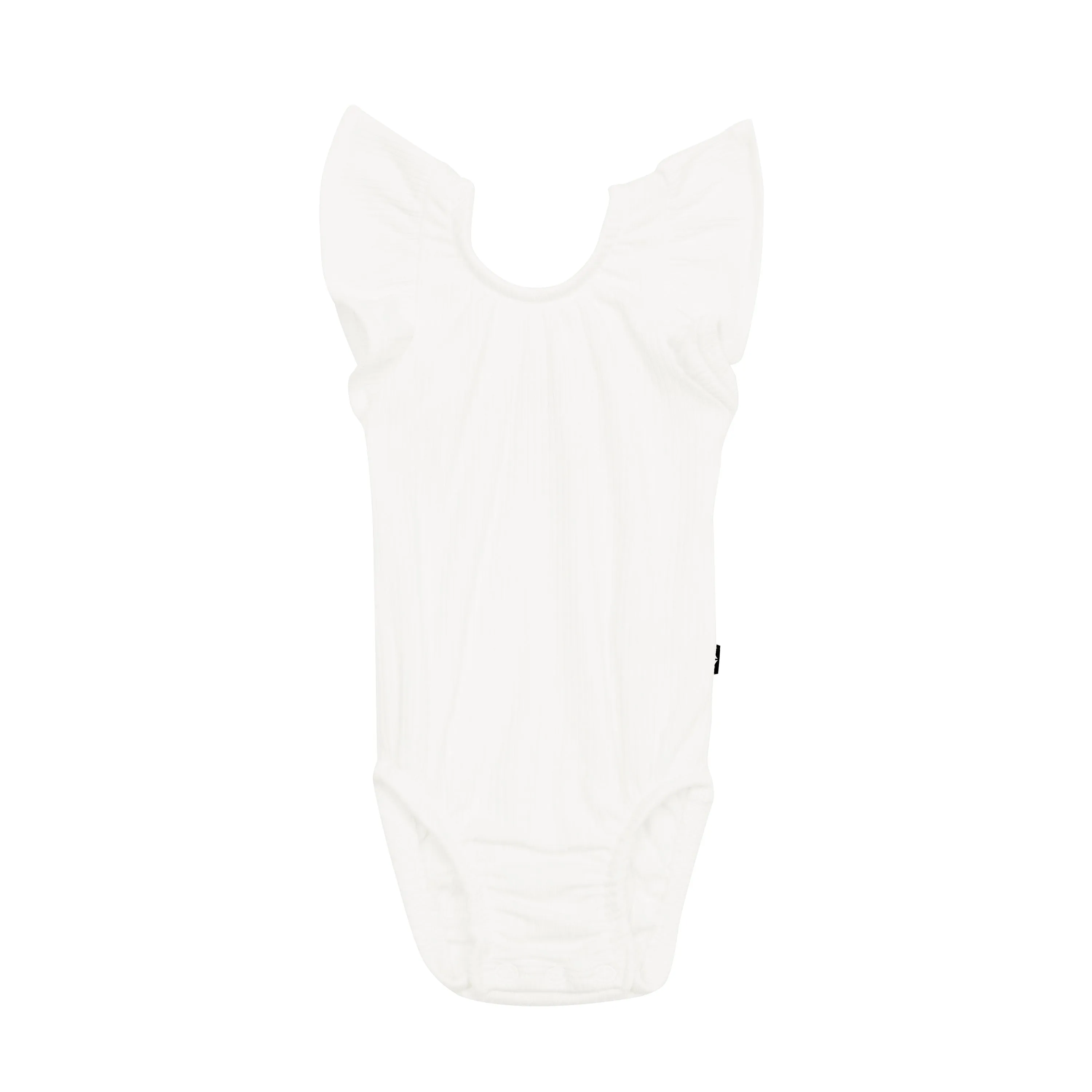 Ribbed Sleeveless Ruffle Leotard in Cloud