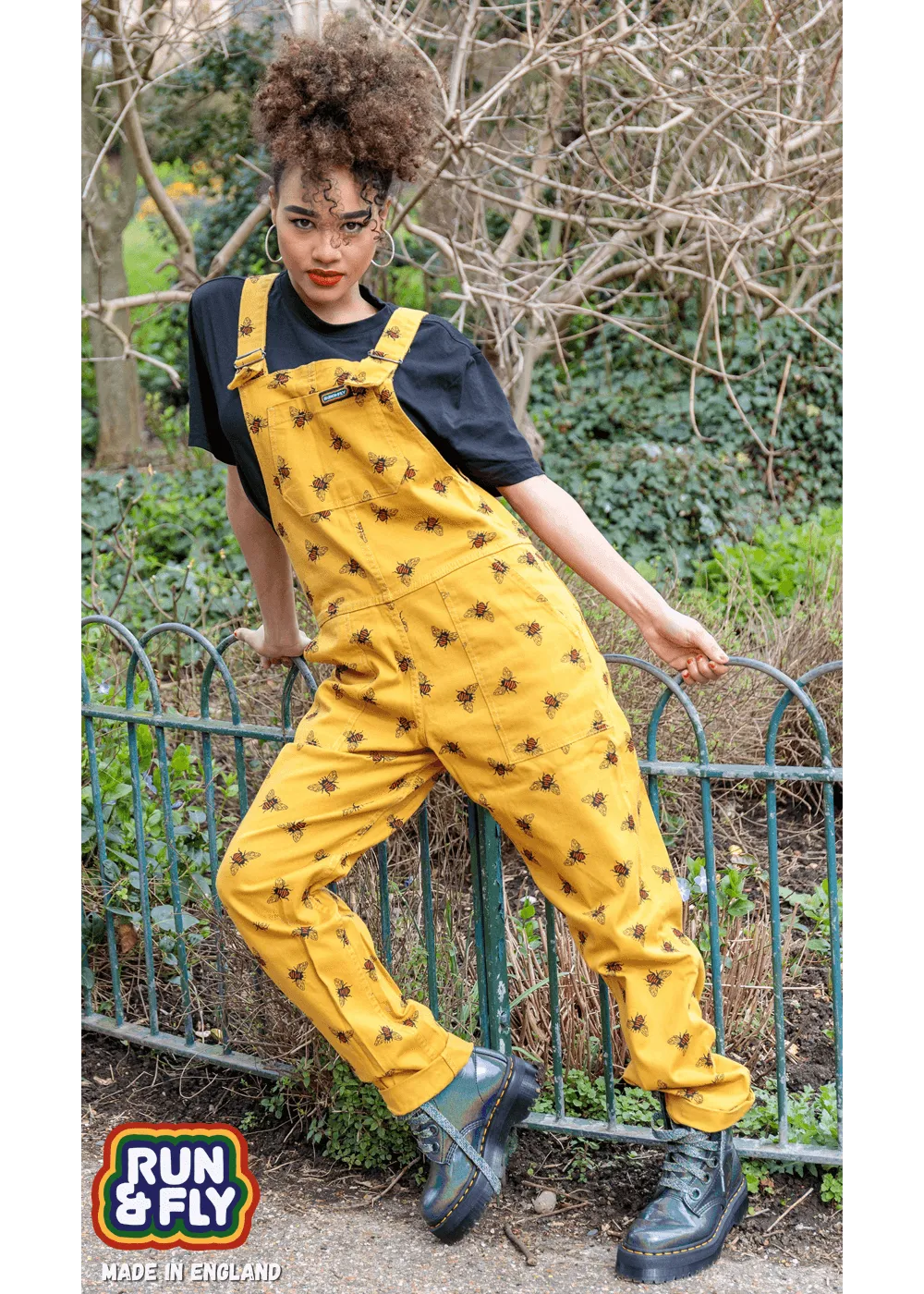 Run & Fly Bees Knees Twill 60's Dungarees Mustard