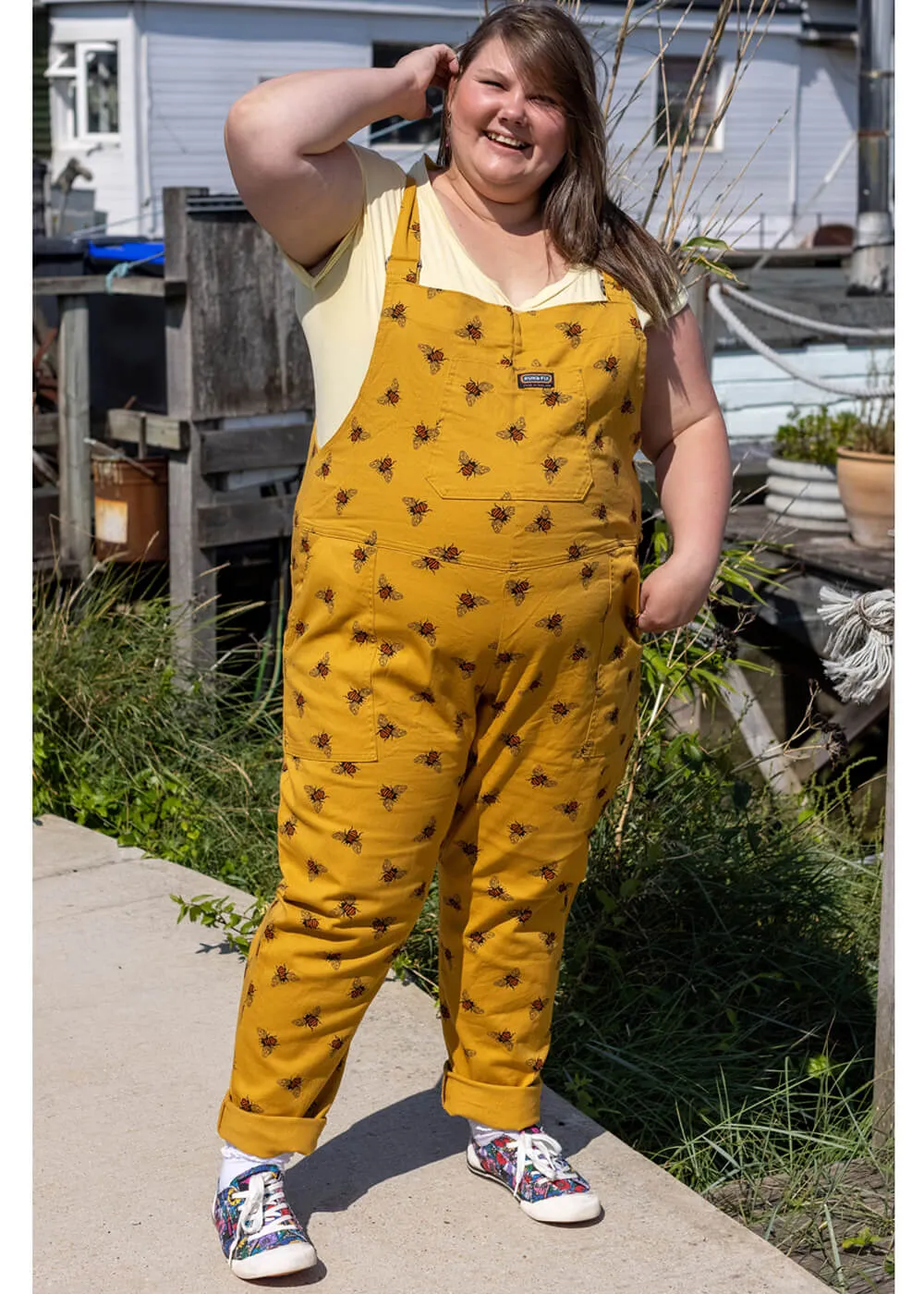 Run & Fly Bees Knees Twill 60's Dungarees Mustard