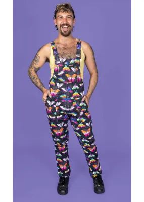 Run & Fly Pride Moths 70's Dungarees Black