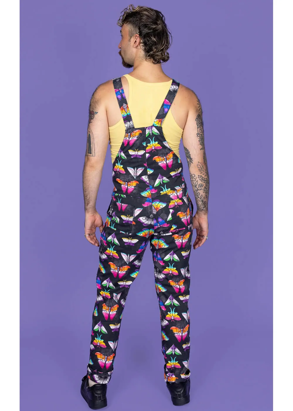 Run & Fly Pride Moths 70's Dungarees Black