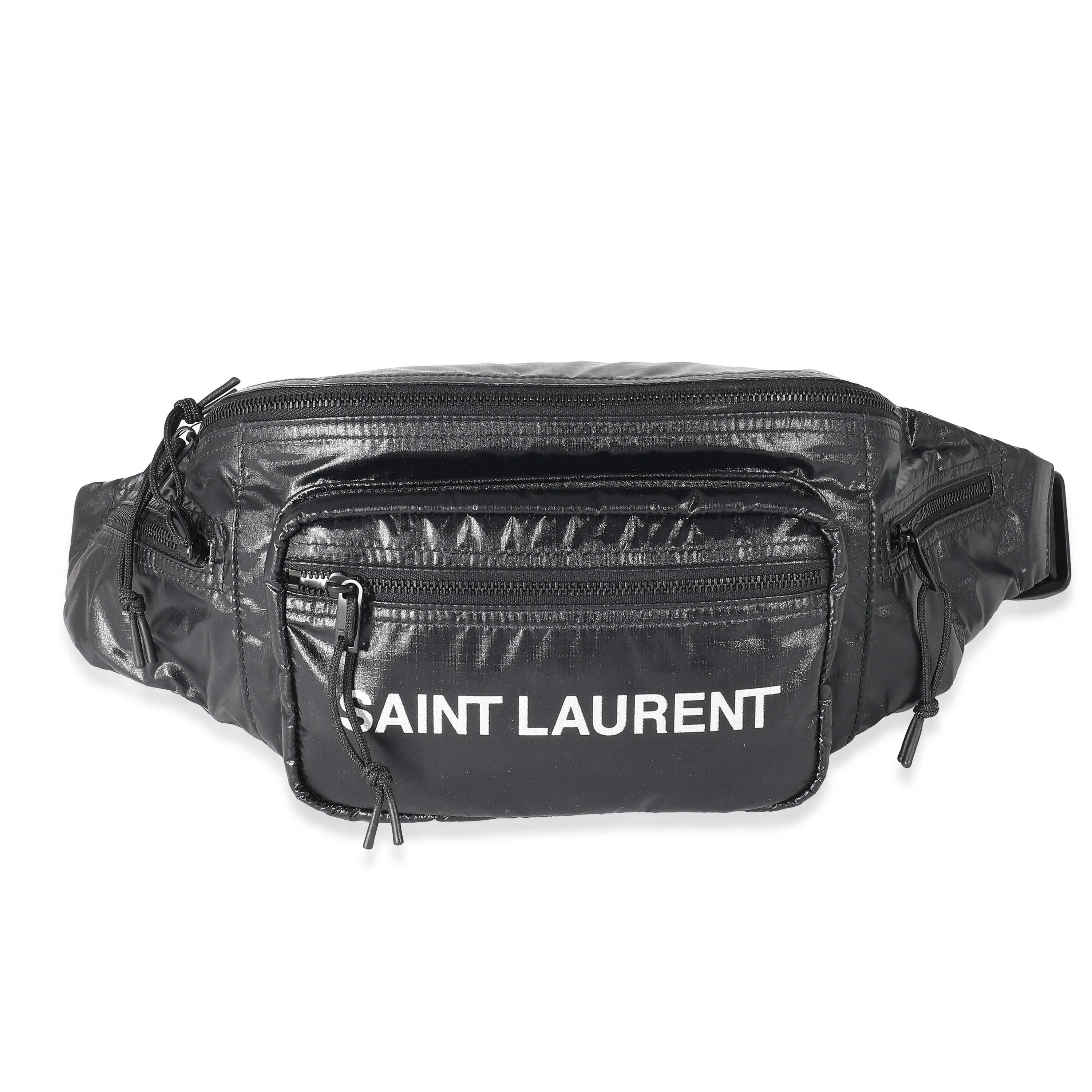 Saint LaurentBlack Nylon Logo Nuxx Crossbody