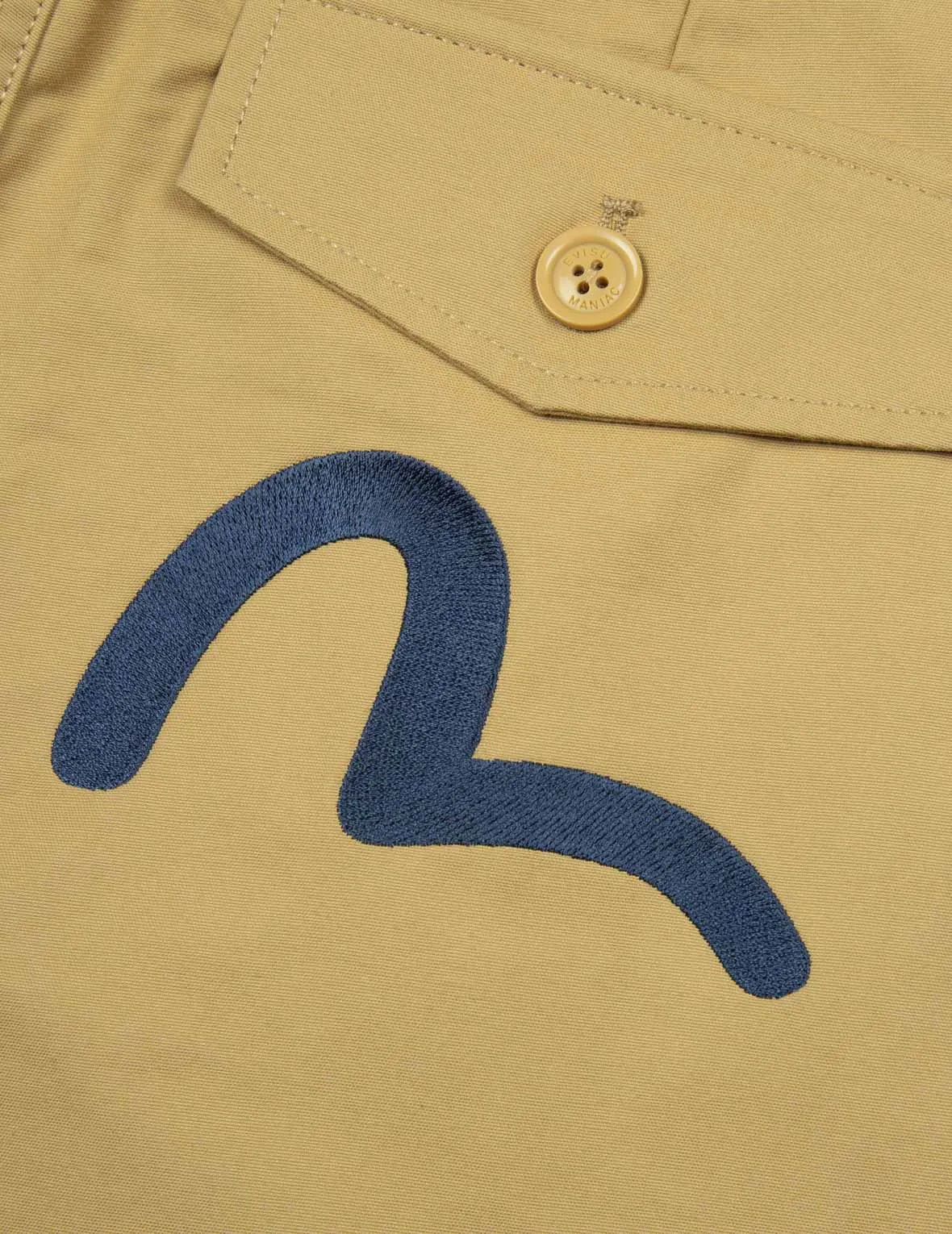 Seagull Embroidery and Flag Woven Labels Relax Fit Chino Pants